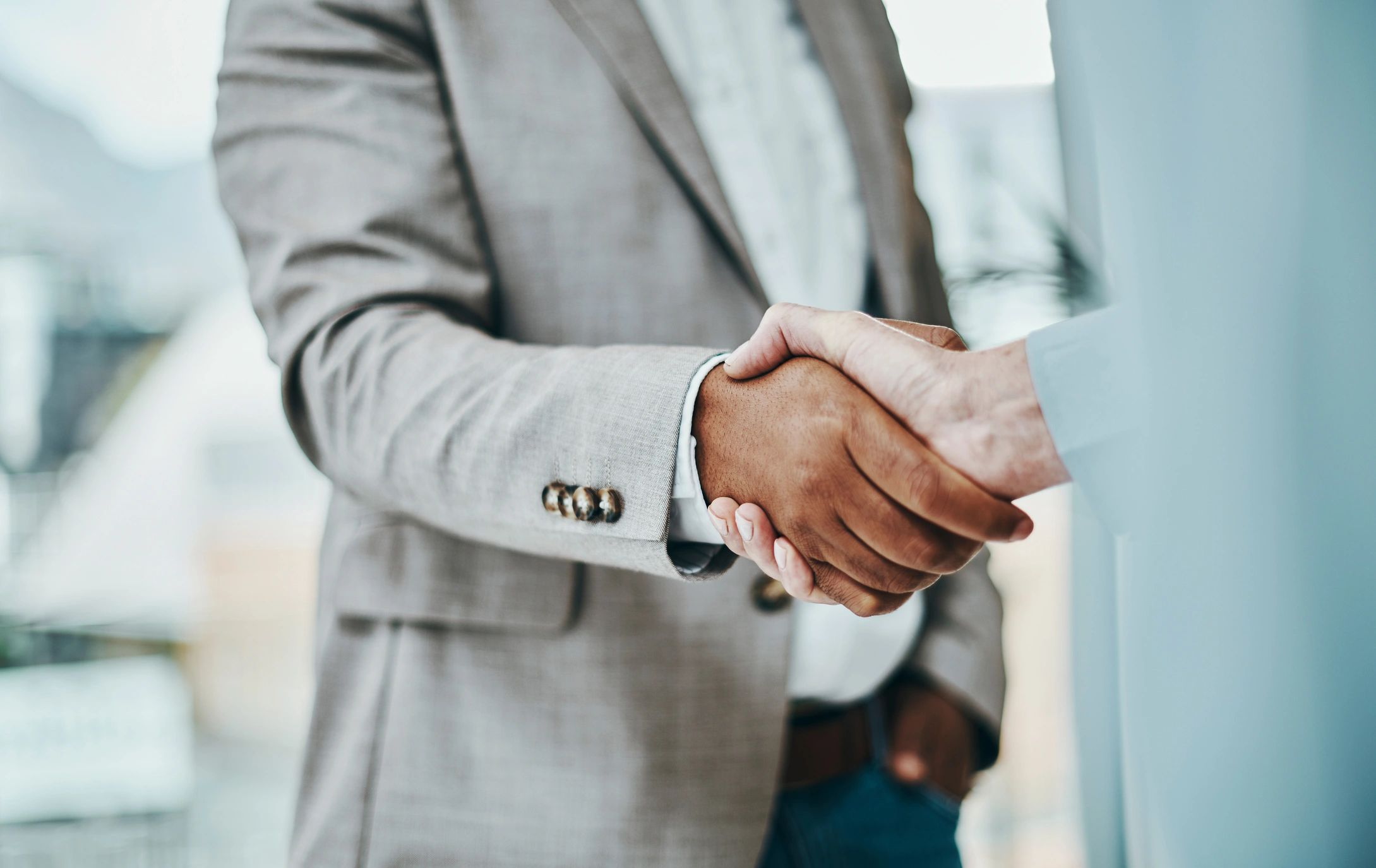 Business handshake symbolizing partnership